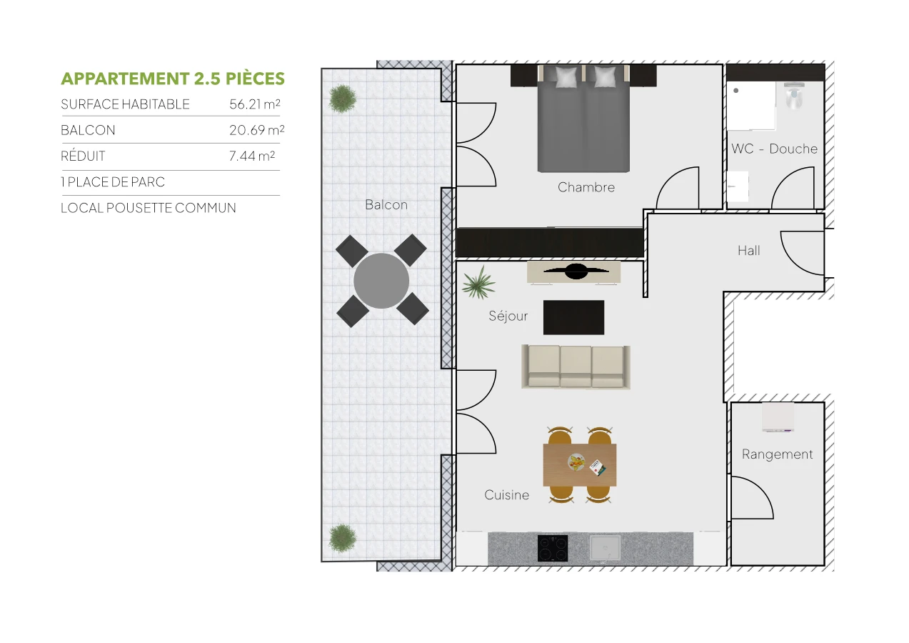 Plan 2.5 piÃ¨ces / 1er